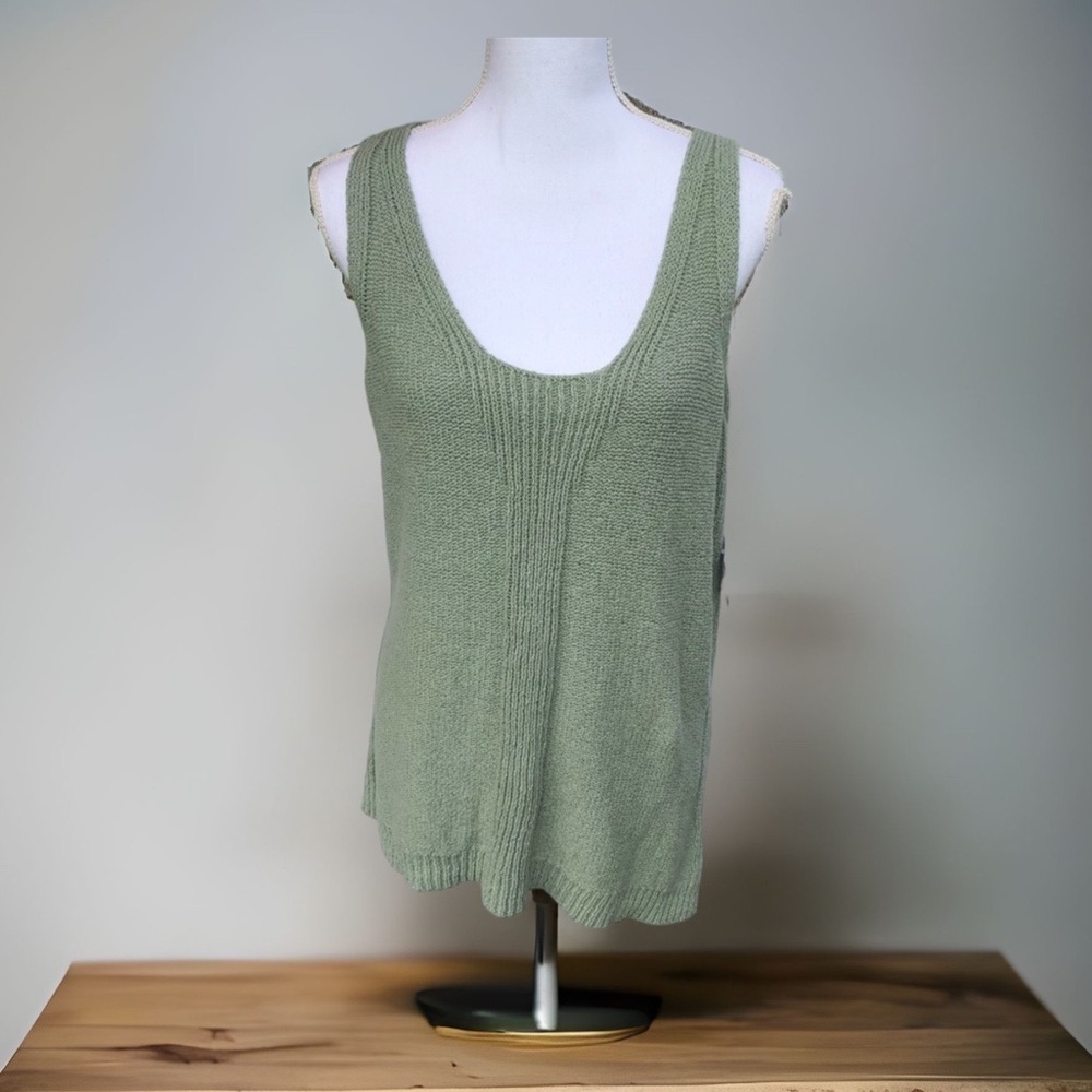 Sigrid Olsen Sweater Shell NWT Tank Top Green Medium Large